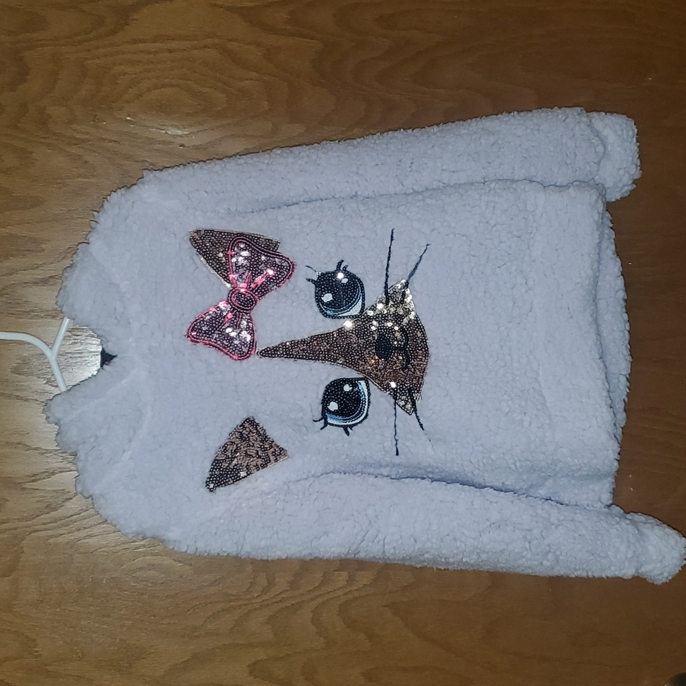 Sherpa Style Girls Hoodie, size 4/5, NWT